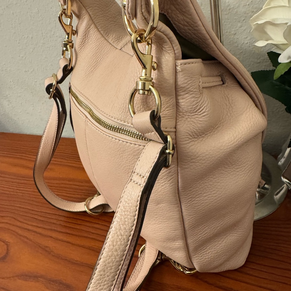 Chic Blush Leather Women's Backpack - image 9